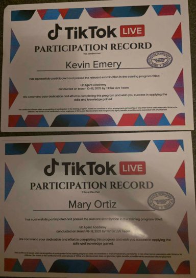 tiktok London award certification